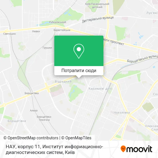 Карта НАУ, корпус 11, Институт инфориационно-диагностических систем