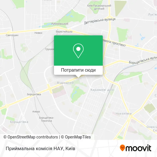 Карта Приймальна комісія НАУ