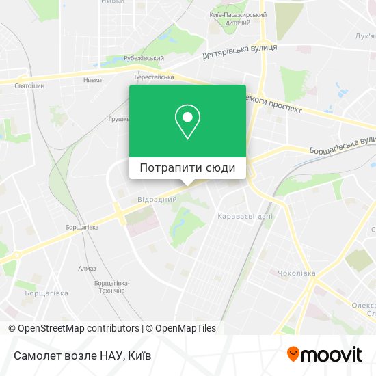 Карта Самолет возле НАУ