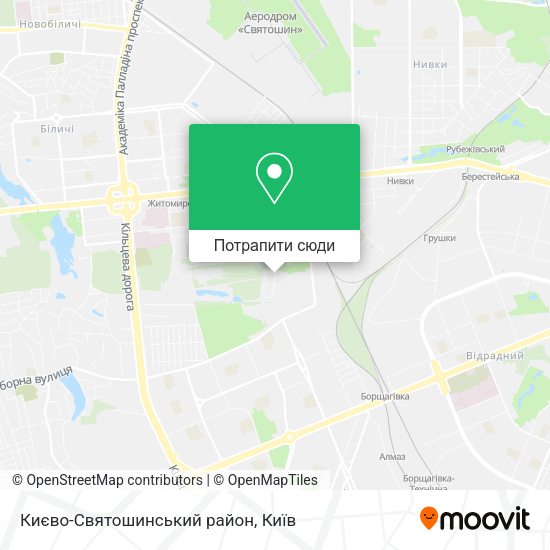 Карта Києво-Святошинський район