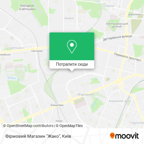 Карта Фiрмовий Магазин "Жако"