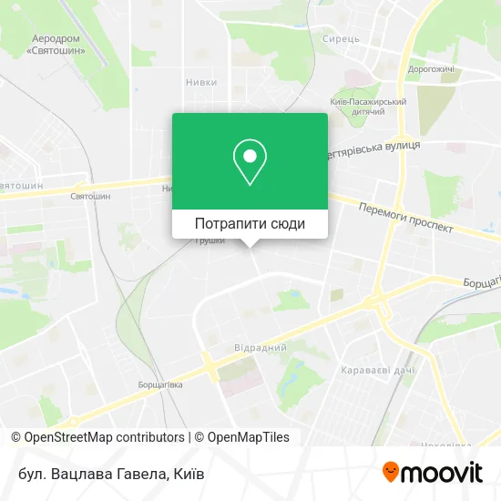 Карта бул. Вацлава Гавела