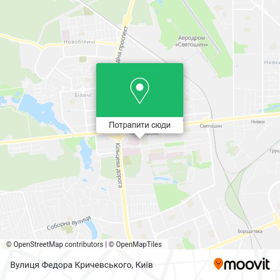 Карта Вулиця Федора Кричевського