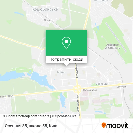 Карта Осенняя 35, школа 55