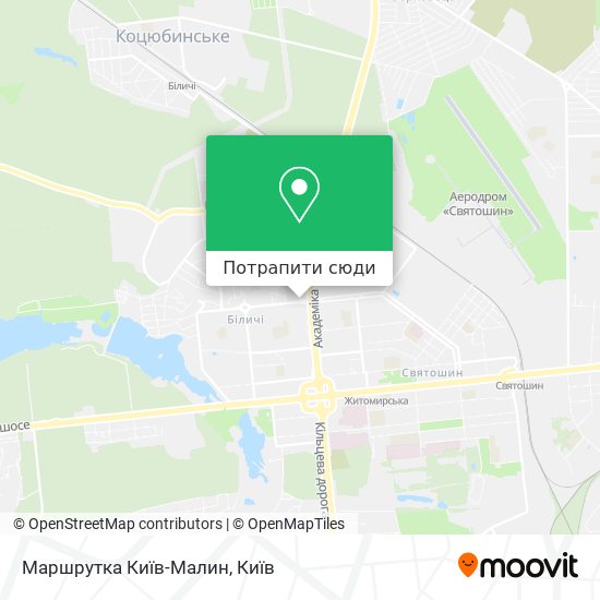 Карта Маршрутка Київ-Малин