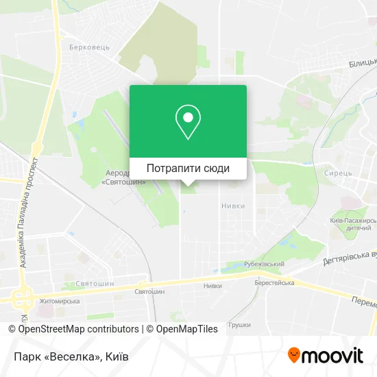 Карта Парк «Веселка»