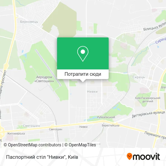 Карта Паспортний стіл "Нивки"