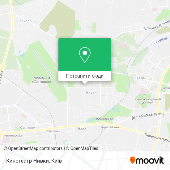 Карта Кинотеатр Нивки