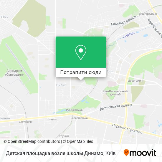 Карта Детская площадка возле школы Динамо