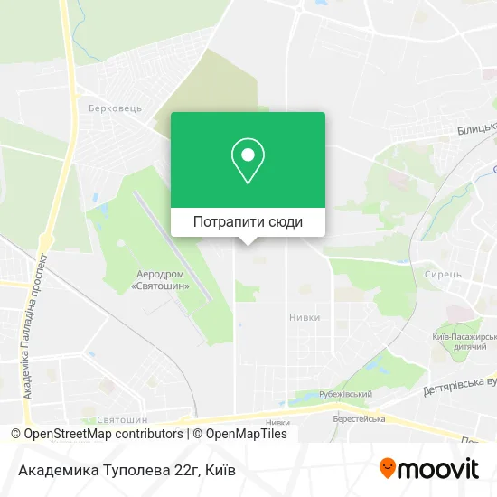Карта Академика Туполева 22г