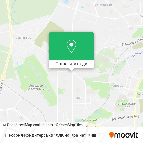 Карта Пекарня-кондитерська "Хлібна Країна"