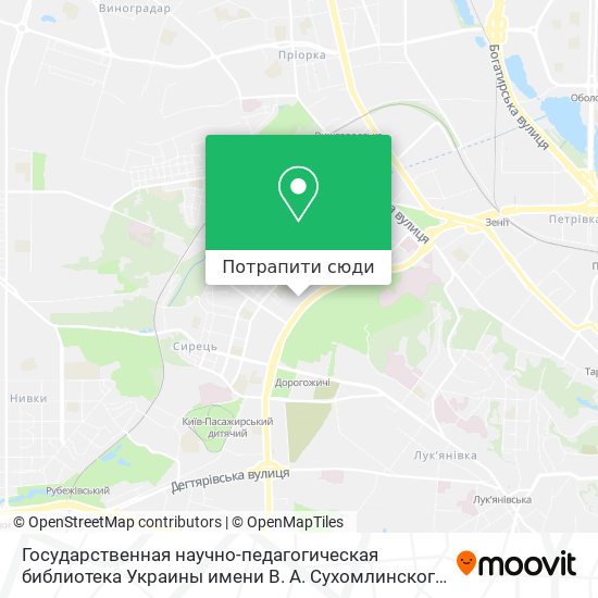 Карта Государственная научно-педагогическая библиотека Украины имени В. А. Сухомлинского
