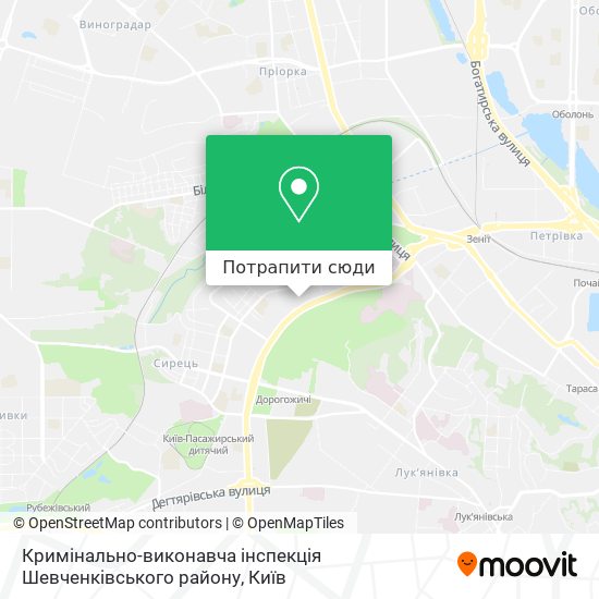 Карта Кримінально-виконавча інспекція Шевченківського району