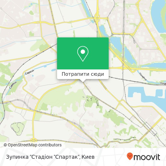 Карта Зупинка "Стадіон "Спартак"