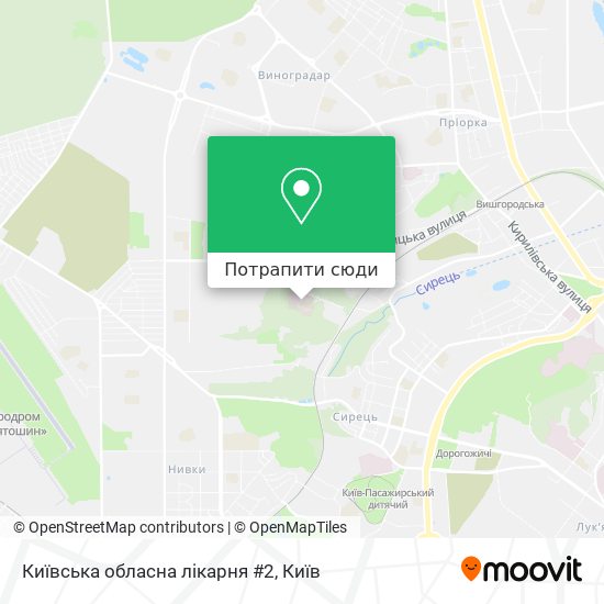 Карта Київська обласна лікарня #2