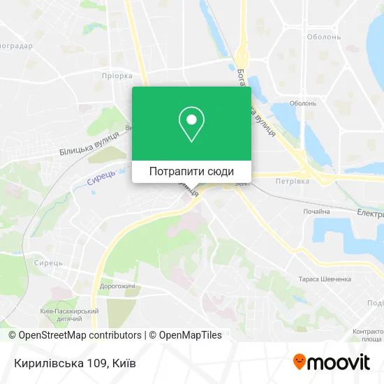Карта Кирилівська 109