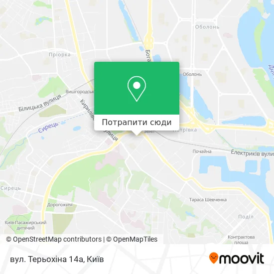 Карта вул. Терьохіна 14а