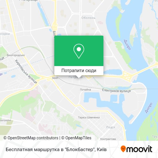Карта Бесплатная маршрутка в "Блокбастер"
