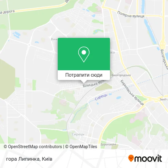 Карта гора Липинка