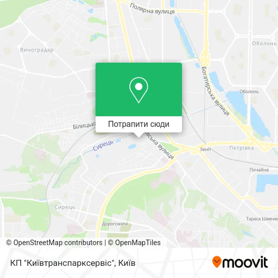 Карта КП "Київтранспарксервіс"