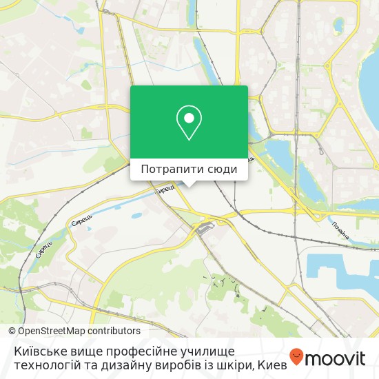 Карта Київське вище професійне училище технологій та дизайну виробів із шкіри