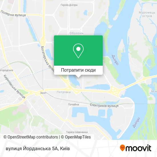 Карта вулиця Йорданська 5А