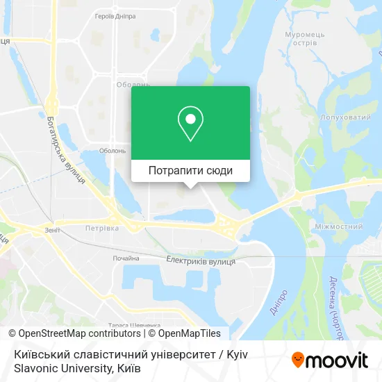 Карта Київський славістичний університет / Kyiv Slavonic University