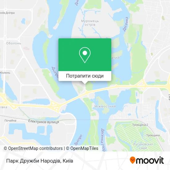 Карта Парк Дружби Народів