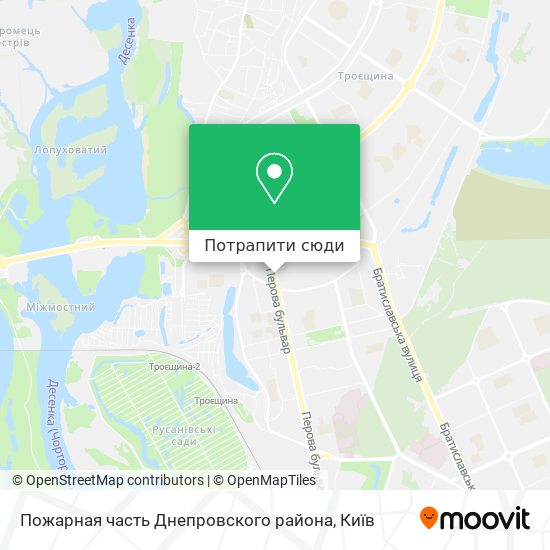 Карта Пожарная часть Днепровского района