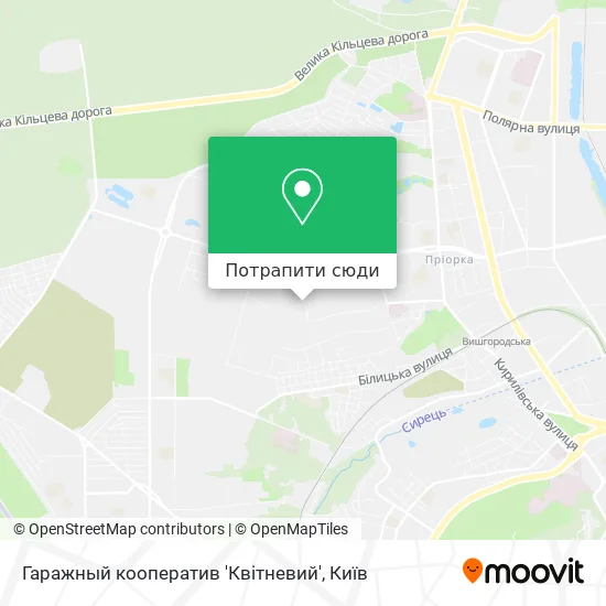 Карта Гаражный кооператив 'Квітневий'
