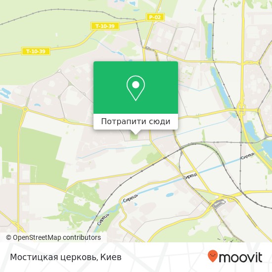 Карта Мостицкая церковь