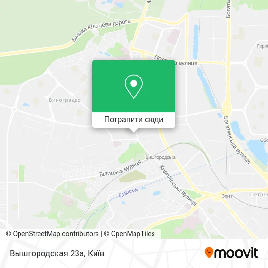 Карта Вышгородская 23а