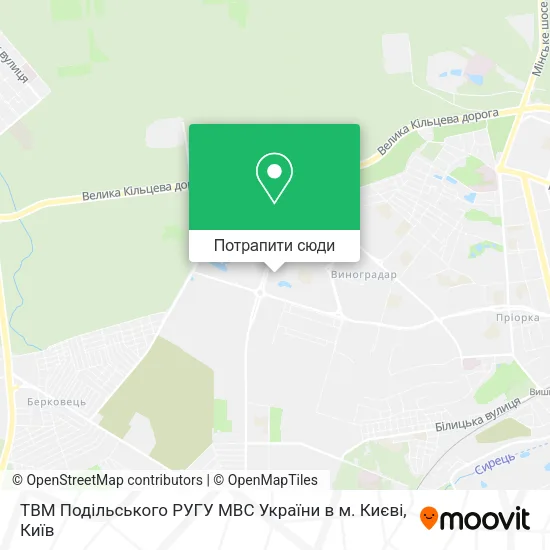 Карта ТВМ Подільського РУГУ МВС України в м. Києві