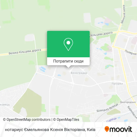 Карта нотариус Ємельянова Ксенія Вікторівна