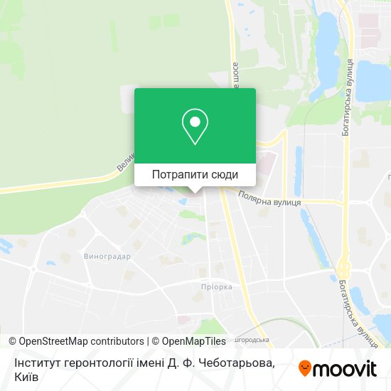 Карта Інститут геронтології імені Д. Ф. Чеботарьова