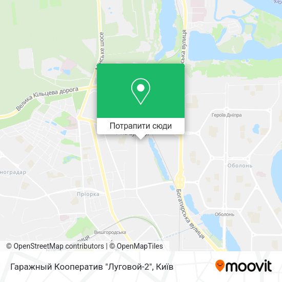 Карта Гаражный Кооператив "Луговой-2"