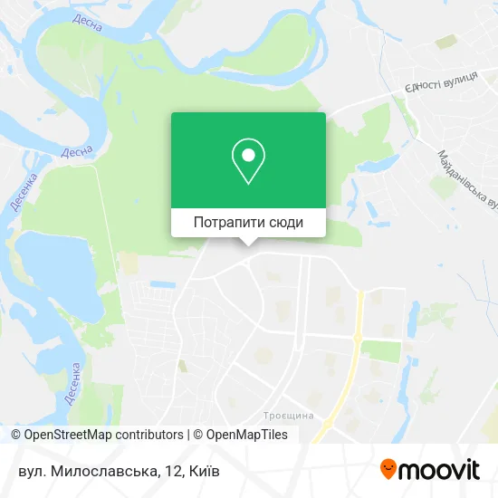 Карта вул. Милославська, 12