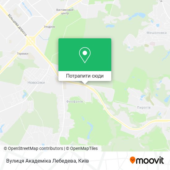 Карта Вулиця Академіка Лебедева