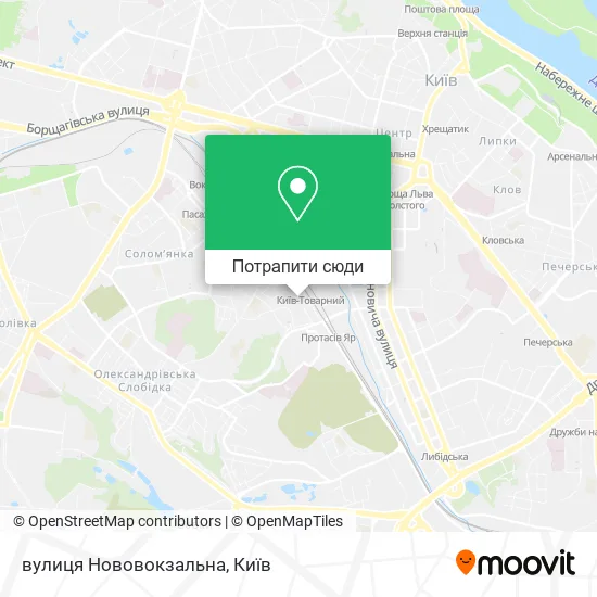 Карта вулиця Нововокзальна