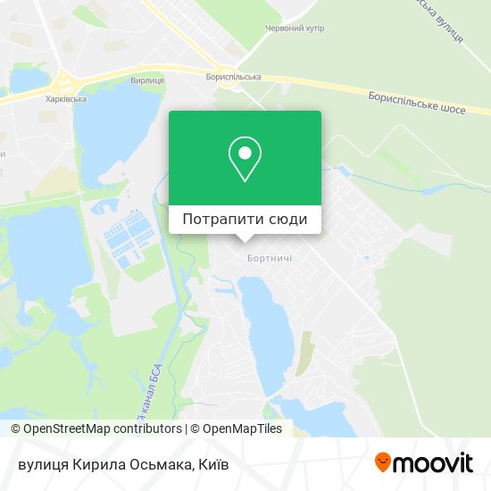 Карта вулиця Кирила Осьмака