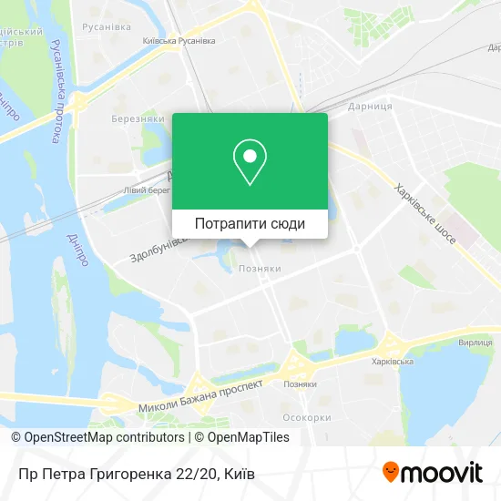 Карта Пр Петра Григоренка 22/20