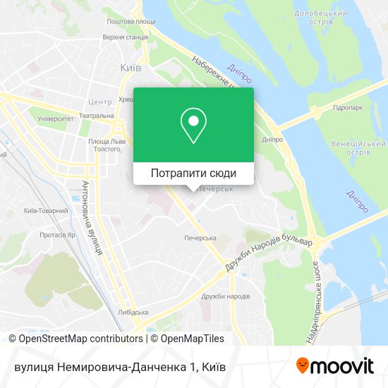 Карта вулиця Немировича-Данченка 1