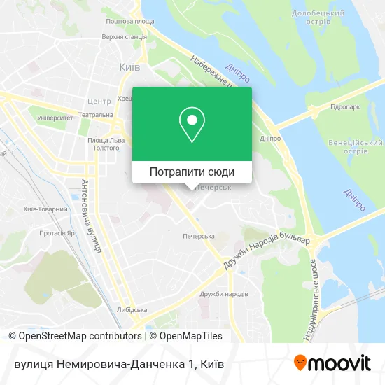 Карта вулиця Немировича-Данченка 1