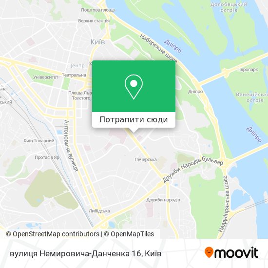 Карта вулиця Немировича-Данченка 16