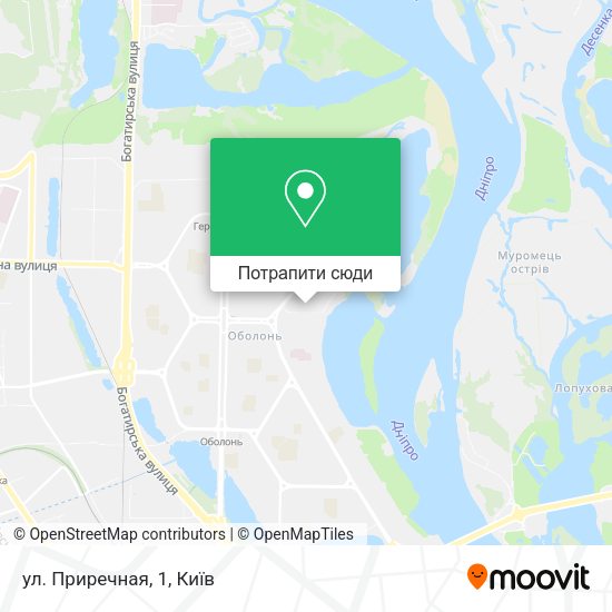 Карта ул. Приречная, 1