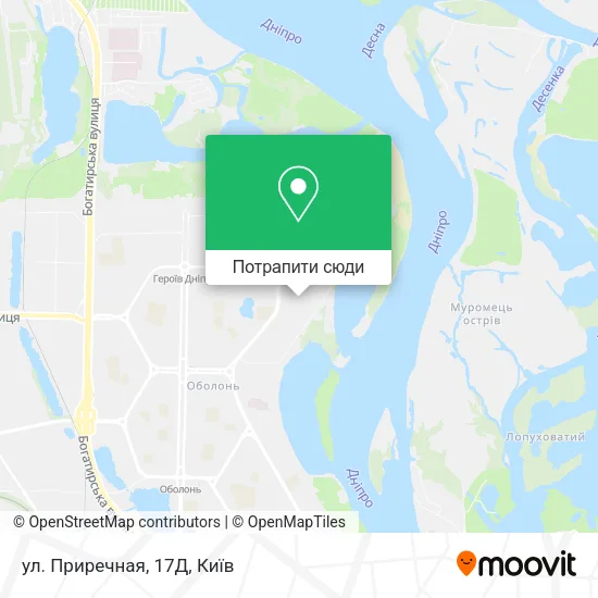 Карта ул. Приречная, 17Д