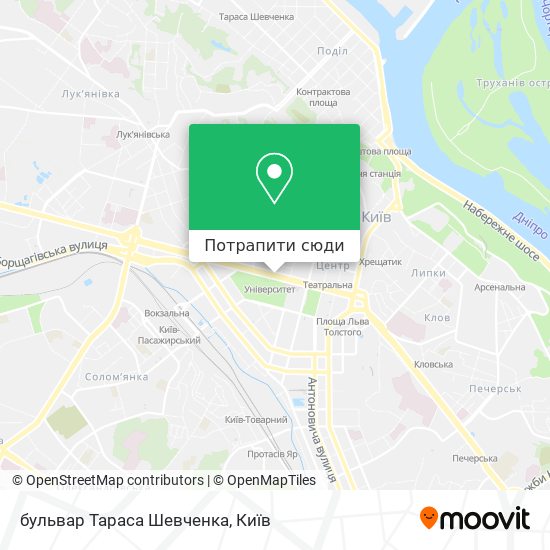 Карта бульвар Тараса Шевченка