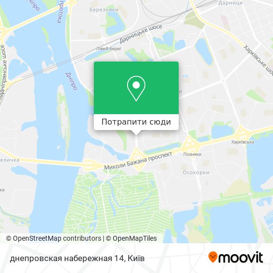 Карта днепровская набережная 14