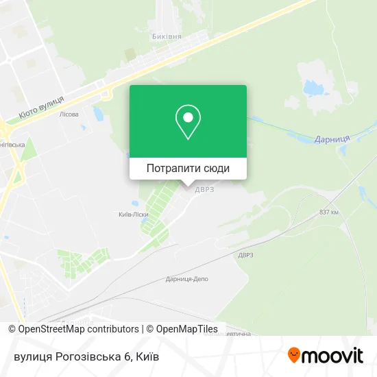 Карта вулиця Рогозівська 6