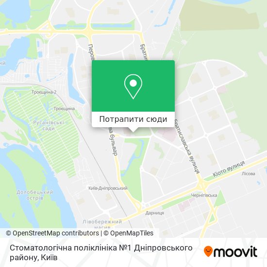 Карта Стоматологічна поліклініка №1 Дніпровського району